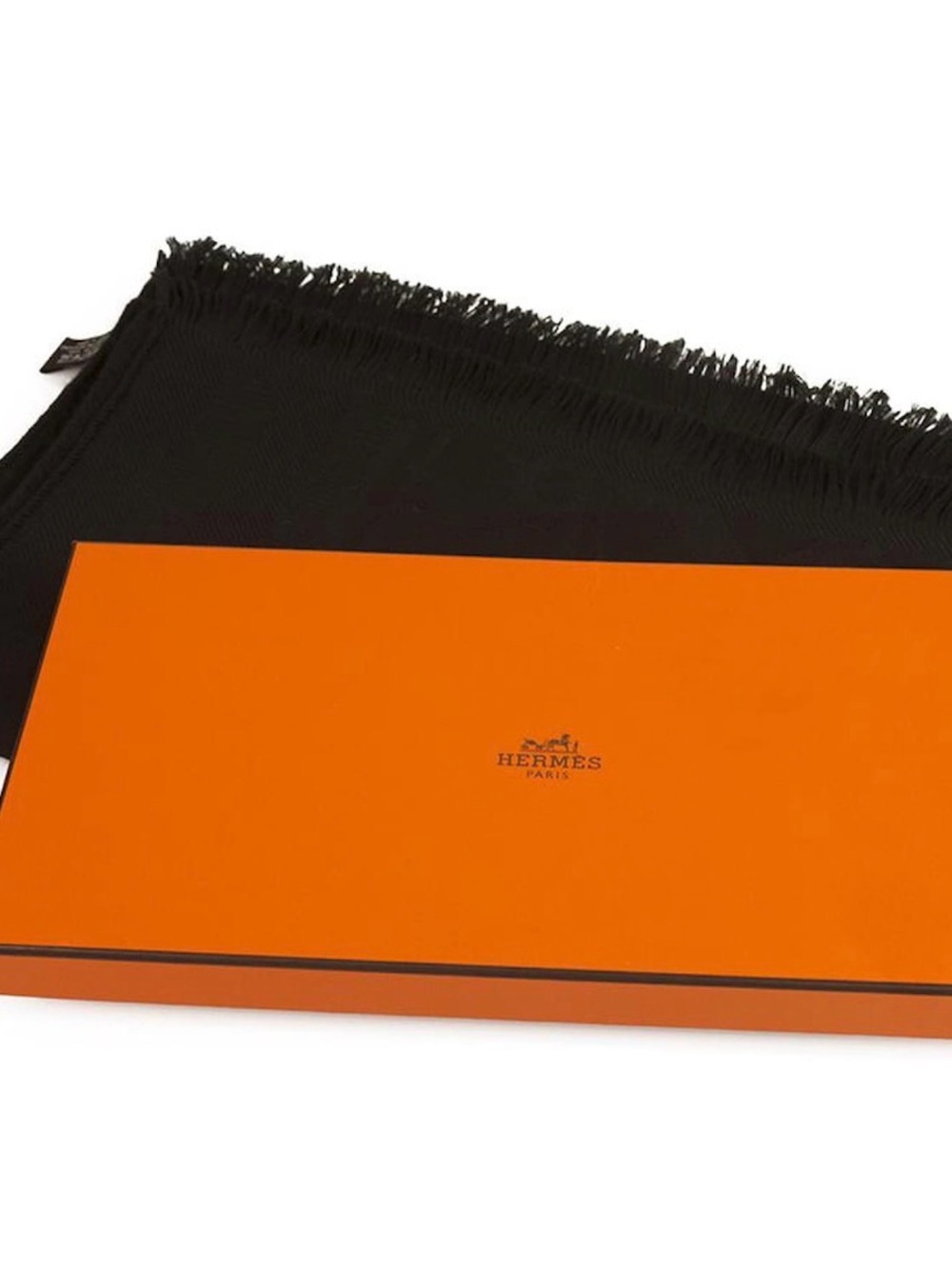 Hermes Recto-Verso Black-Blue Cashmere Scarf